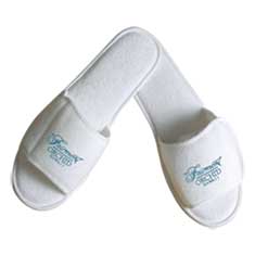 Open Toe Terry Slipper with Velcro Closure